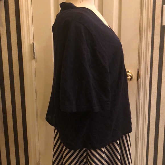 Lane Bryant/ Size 26/ Navy & White Striped Swing Dress with matching Navy Shrug - Picture 2 of 16